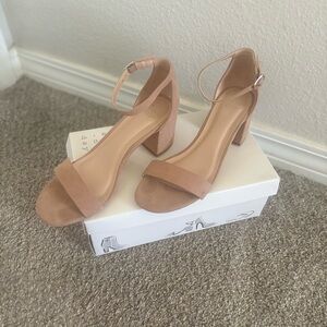 A New Day Tan Heels Size 7.5 (Worn Twice)